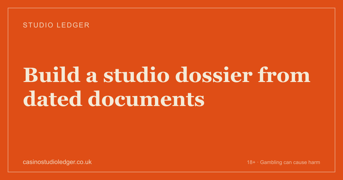 Title card reading “Build a studio dossier from dated documents”